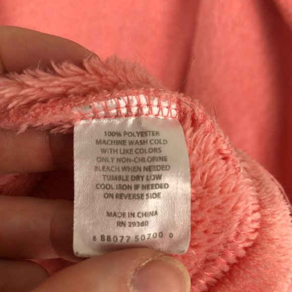 Dip Sleepwear Women's Size Large Peach Pink Plush Belted Patch Pocket Bathrobe - Picture 8 of 9